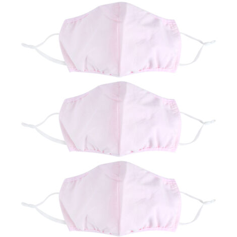 3Pcs Washable Cotton Face Cover Dust Proof Breathable Mouth Muffle for Adult Men Women Use(Pink )