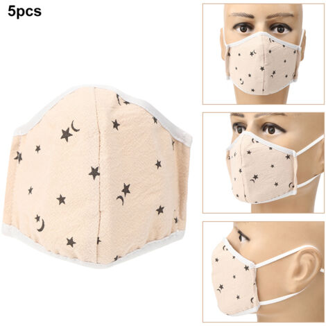 5pcs Children Anti-fog Mouth Muffle Dust Proof Washable Breathable Mouth CoverYellow