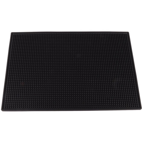 Drip Mats Cocktail Tea Cup Mug Waterproof Kitchen Service Bar Mat (Black Large Type) (1/5)