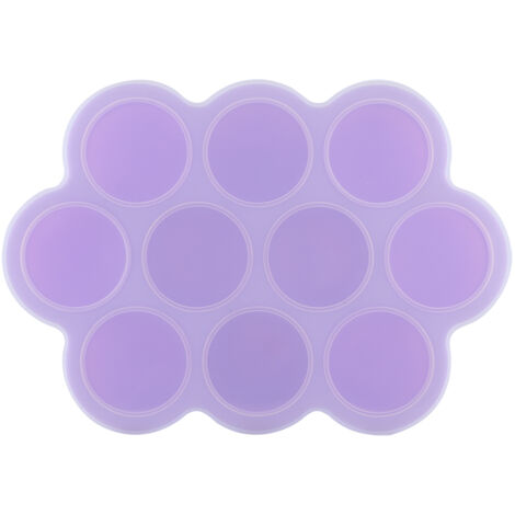 Silicone Food Freezer Tray 10 Holes Reusable Container with Lid for Homemade Baby Food(Purple ) (1/5)