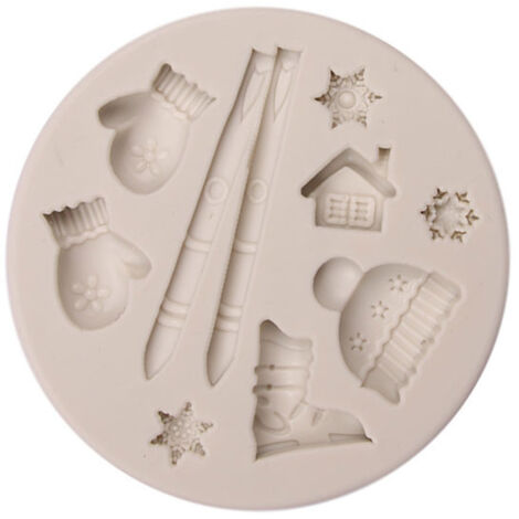 Christmas Style Series Chocolate Mould Deer Pine Cone Bear DIY Silicone Cake Mold 01 (1/3)