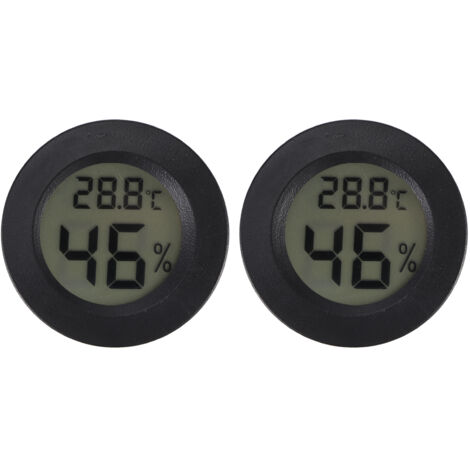 2PCS Mini Digital LCD Thermometer Hygrometer Round Shape Temperature Humidity Meter for Reptile Box (1/5)