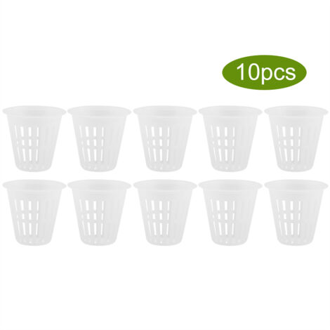 10pcs/Set Durable Safe Plastic Hydroponic Basket Cup for Garden Balcony Planting(White) (1/5)