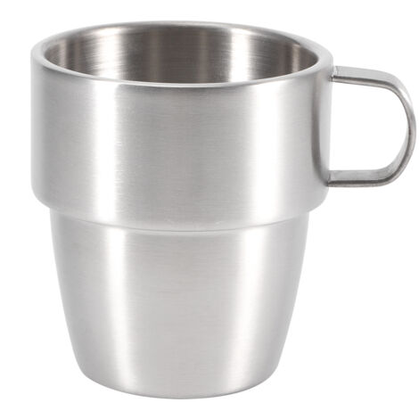 280ml Durable Stainless Steel Double Layer Bar Beer Handle Cup Wide Mouth Mug (1/5)