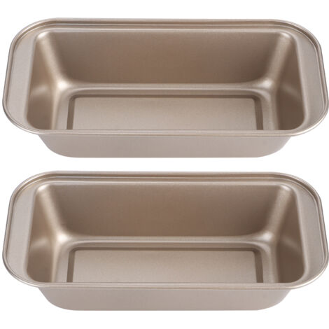 Rectangle Toast Loaf Pan Bread Cake Mold Carbon Steel Nonstick Loaf Pastry Baking MoldsGold (1/5)