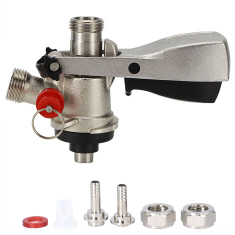 G5/8 S Type Draft Beer Keg Coupler Dispenser with Pressure Relief Valve Home Brewing System (1/5)