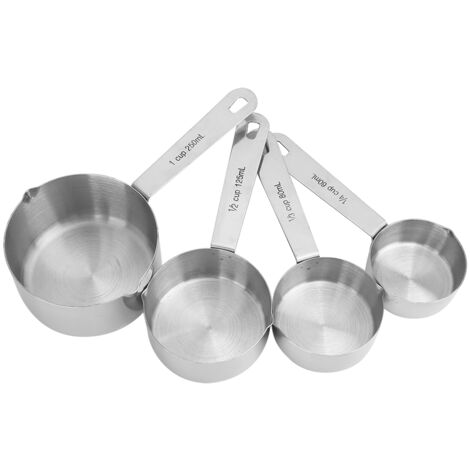 4Pcs/set Stainless Steel Measuring Cups Spoons Tableware Kitchen Baking Tools (1/5)
