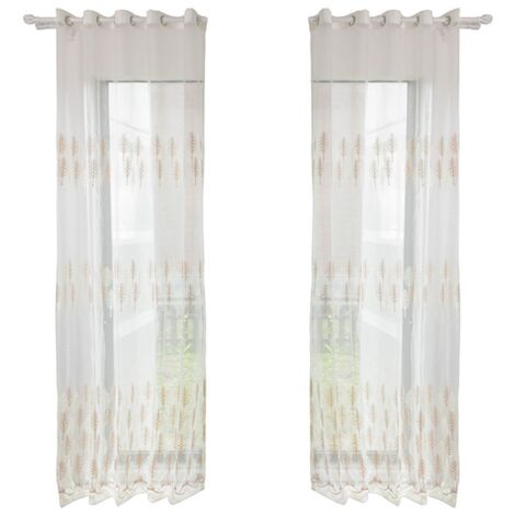 Polyester Window Curtain Valances Voile Bedroom Living Room Decor (Khaki) (1/5)