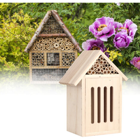 Garden Outdoor Wooden Insect Bee House Wood Bug Room Shelter Nesting ...