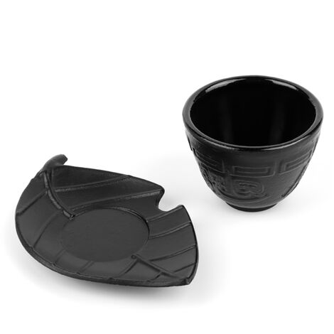 Printing Iron Cup Imitation Japanese Cast Iron Teacup Retro Cup Iron Pot Iron Coaster Tea Set (1/5)