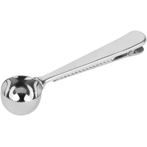 2 in 1 Stainless Steel Stirring Measuring Spoon with Sealing Clip for Kitchen Cafe (1/5)