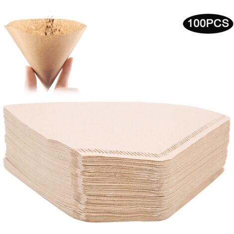 100Pcs FanShaped Disposable Coffee Filter Paper Kit Replacement Coffee Making Accessory (1/5)