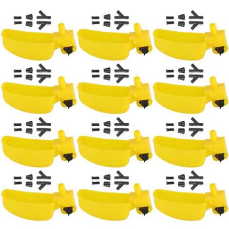 12pcs Pigeons Quail Waterer Feeder Drinking Cup Bowl Poultry Bird Watering System Farming Tools (1/5)