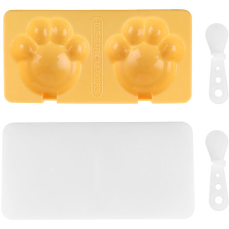 DIY Ice Cream Mold Maker Cake Chocolate Moulds with Sticks for Toddler Kid Adult Kitchen ToolYellow (1/5)