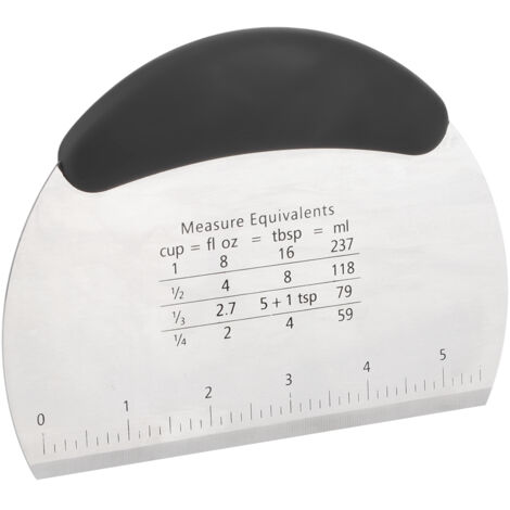 Stainless Steel Pastry Scraper Chopper Flour Pastry Cutter Pastry Scale Measurement Baking Tool Kitchen BakewareBlack (1/5)