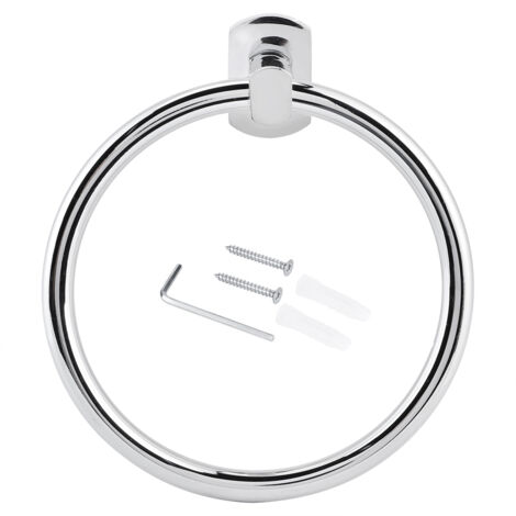Stainless Steel Towel Ring Holder Round Wall-Mounted Towel Rack Bathroom Accessories (1/5)