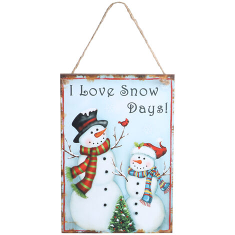 Christmas Snowman Pattern Hanging Wooden Plaque Board Pendant for Christmas Decoration (1/5)