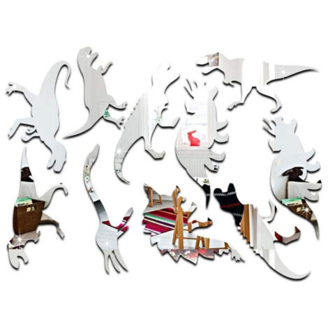 Dinosaur Novel Wall Stickers Bedroom Living Room Backdrop Wall Decoration(Silver) (1/3)