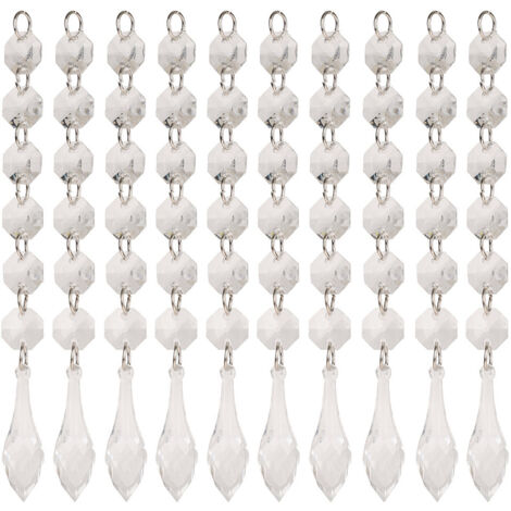 10Pcs lot 6+1 Acrylic Diamonds Wedding Decoration Crystal Gems Hangings Decor(D) (1/4)