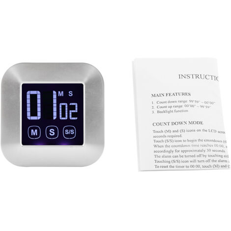 Large LED Display Kitchen Timer Electronic Touch Screen Electronic Digital Timer (1/5)