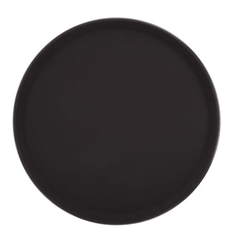 Plastic Round Serving Tray Plate for Tea Set Fruits Candies Food Black (28cm) (1/5)
