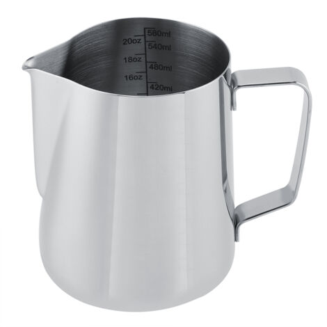 600ml Stainless Steel Measuring Cup Mug Milk Frothing Pitcher Jug for Latte Coffee Art (1/5)