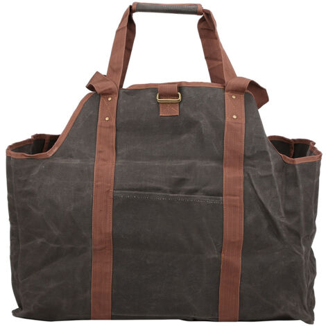 HighCapacity Waterproof Waxed Firewood Log Carrier Logging Tote Bag Fireplace Accessories (1/5)