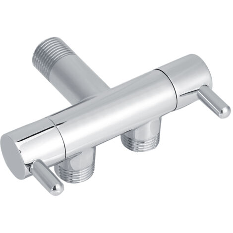 Brass Two Way Valve Faucet Outlet Water Distribution Polishing for Toilet Washing Machine (1/5)