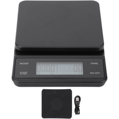 3kg/0.1g Electronic LCD Digital Kitchen Food Scale Drip Coffee Weighing with Timer USB Charging (1/5)