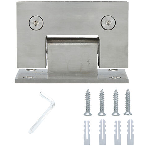 90° Stainless Steel Hinge 8-12mm Wall Bracket For Glass Door Shower Door Hinge (1/5)
