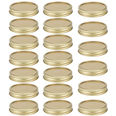 Stainless Steel SplitType Mini Glass Jar Lids Container Sealing Cover for Spice Honey Storage(20Pcs 70mm Gold Circular Ring+Cover Plate ) (1/5)