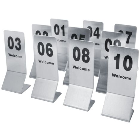 Stainless Steel 1-10 Double side Table Numbers Props for Wedding Party Decoration (1/5)