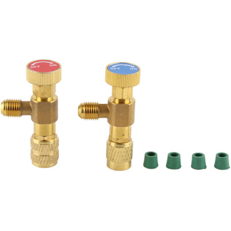 2pcs Liquid Safety Valve R410A R22 Air Conditioning Refrigerant 1/4 "Safety Adapter (1/5)