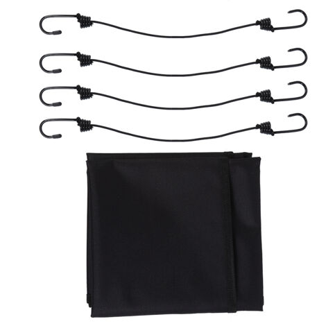 Outdoor 600D Oxford Cloth Waterproof Dustproof Air Conditioner Protective Cover for Outside UnitsBlack 81x81cm (1/5)