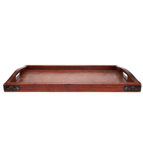Multi purpose Wooden Serving Tray Plate for Tea Set Fruits Candies Food Home Hotel (S) (1/5)