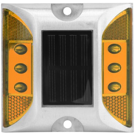 LED Solar Power Ground Marker Lights Waterproof Outdoor Driveway Road Highway Spike LampYellow (1/2)