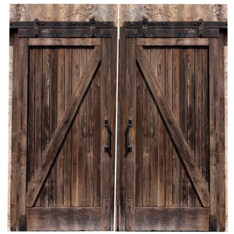 Wooden Door Style Living Room Bedroom Window Semi Blackout Semi Shade Printing Curtain 170 200 cm (1/5)