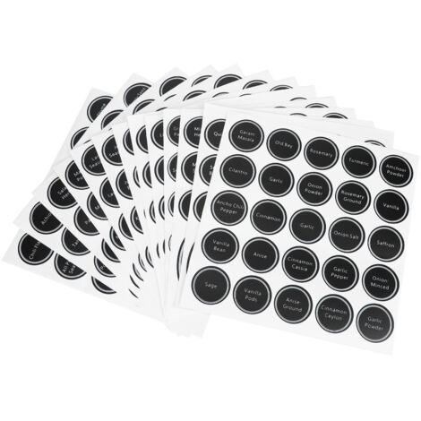 13Pcs Reusable Printed Labels Tag Round Adhesive Sticker for Spice Seasoning Jars Wine Bottle (1/5)