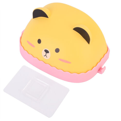 No Drilling Wall mounted Cartoon Animal Soap Dish Dispenser Storage Box (3) (1/5)