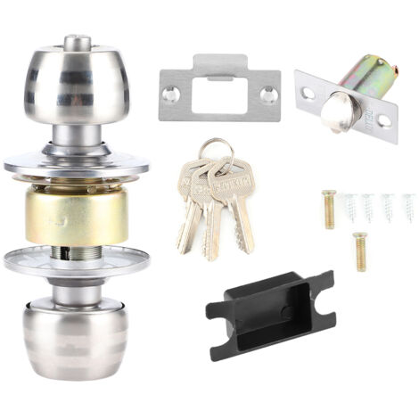 Household Stainless Steel Door Locks Short Tongue Spherical Door Lock for Bedroom Bathroom Use (1/5)