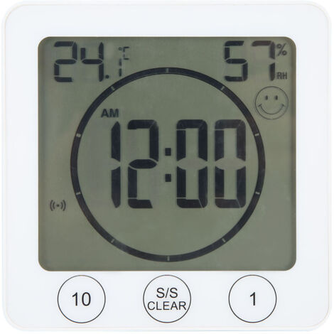 Multifunctional Indoor Thermometer Hygrometer Digital Clock for Home Bathroom Kitchen (1/5)