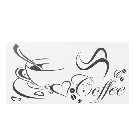 2Pcs Distinctive Coffee Cup Pattern Decorative Wall Sticker for Kitchen Living Room Decoration