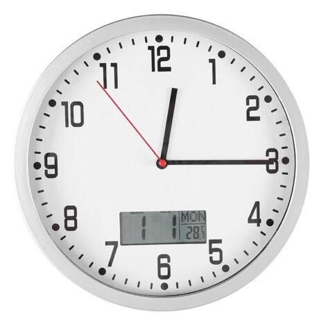 Multifunctional Modern Wall Clock with Date Temperature Display Home Office Bedroom Decoration (1/5)