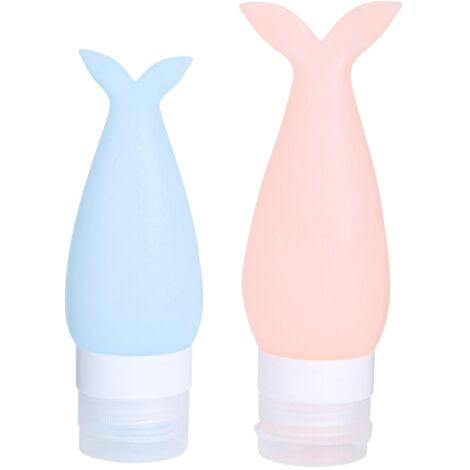2Pcs Portable Silicone Travel Squeeze Bottle Cosmetics Shower Gel Lotion Containers for Business Trip (1/5)