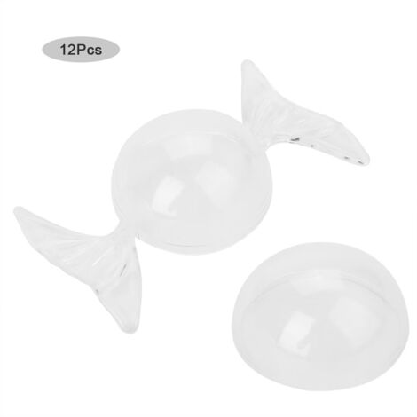 12pcs Candy Sugar Shaped Transparent Plastic Box Wedding Favor Boxes Bridal Gift (1/5)
