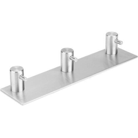 Stainless Steel Adhesive Household Wall Hanging Hook Hanger for Towel Clothes Hat(Straight Hook Three Hooks ) (1/5)