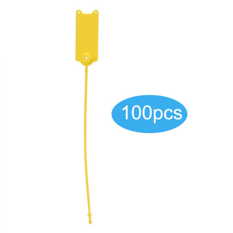 100Pcs 195mm Disposable Cable Zip Ties Anti Theft Self Locking Tie for Clothes Suitcase Shoes Bag Label Tag(Yellow )