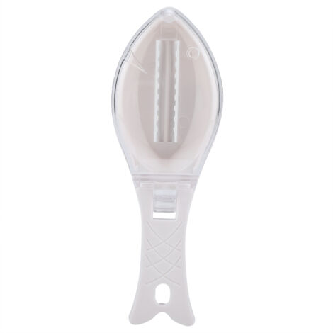 Fast Remove Fish Skin Scraping Brush Plastic Scraper Kitchen Cleaning Fishes Knife(White) (1/5)