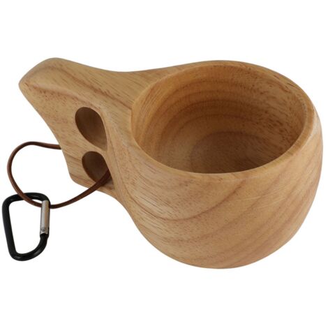 Rubber Wood Double Hole Cup KUKSA Coffee Cup Water Cup Custom Wooden Cup (1/5)