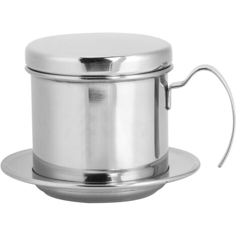Portable Stainless Steel Coffee Drip Filter Coffee Maker Pot for Home Kitchen Office Outdoor UseSilver (1/5)